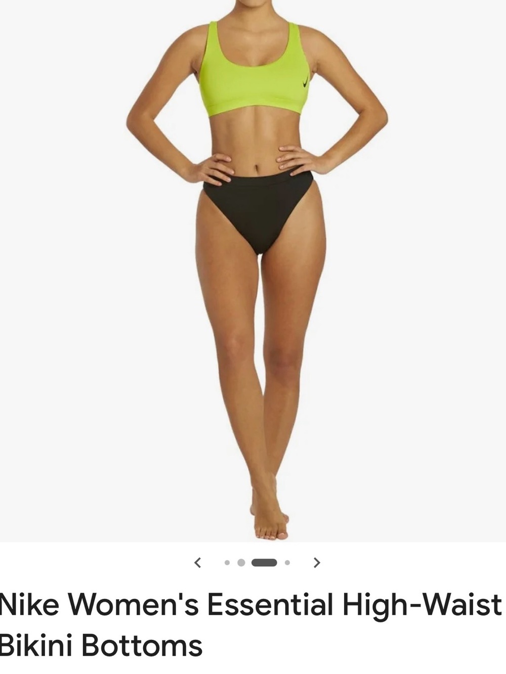 Nike Essential Black High-Waisted Bikini Swim Bottoms NWT size small